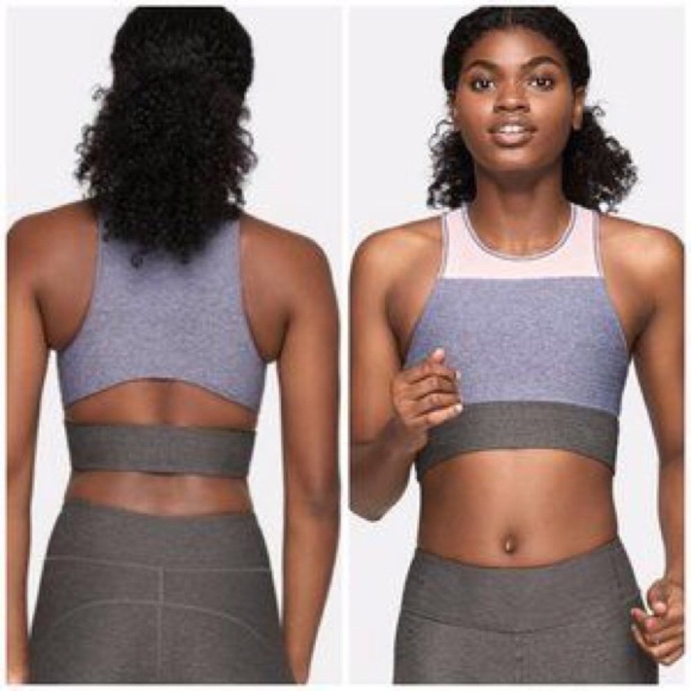 NWOT Outdoor Voices Slashback Crop Top Tri-Tone